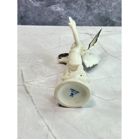 Vintage Dresden Germany Porcelain Angel Musician Platinum Trim Figurine 5" - Picture 6 of 6